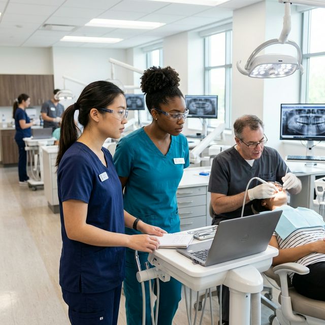 Dental students observing